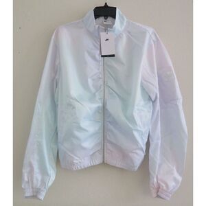 Nike DD4826 482 Women's Sz L-Tall Copa/White Woven All Over Print Jacket $95